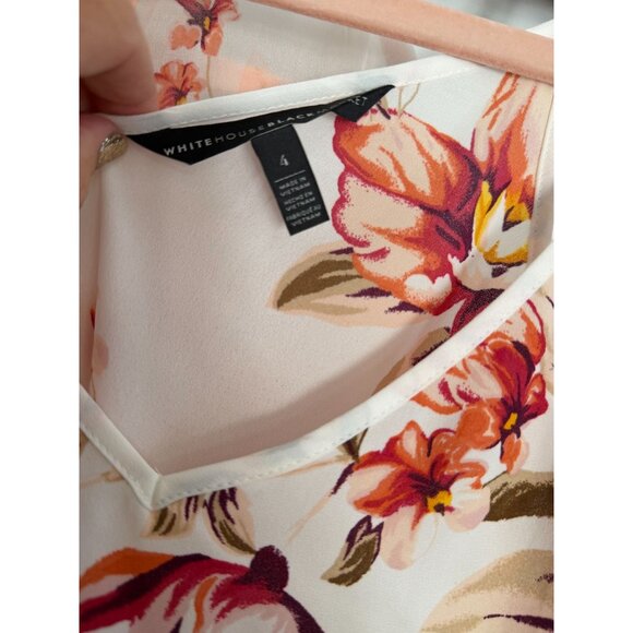 WHITE HOUSE BLACK MARKET SHEER FLORAL TOP & MATCHING TANK SZ SMALL - Picture 4 of 5